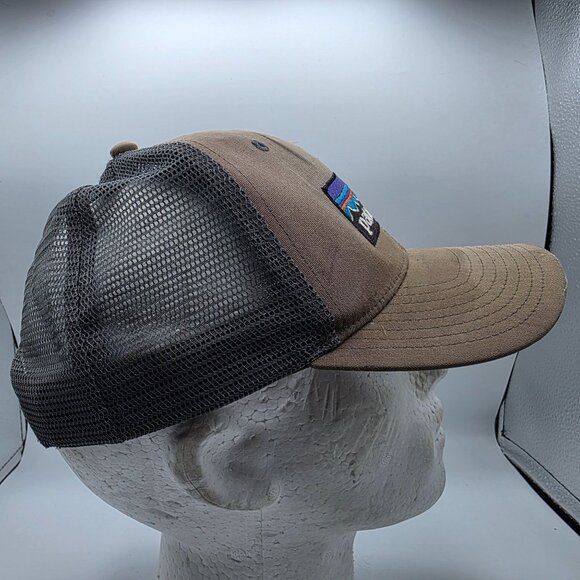 Patagonia P-6 Logo Adults Brown Trucker Hat Outdoors Camping Outdoors Casual - Picture 4 of 9